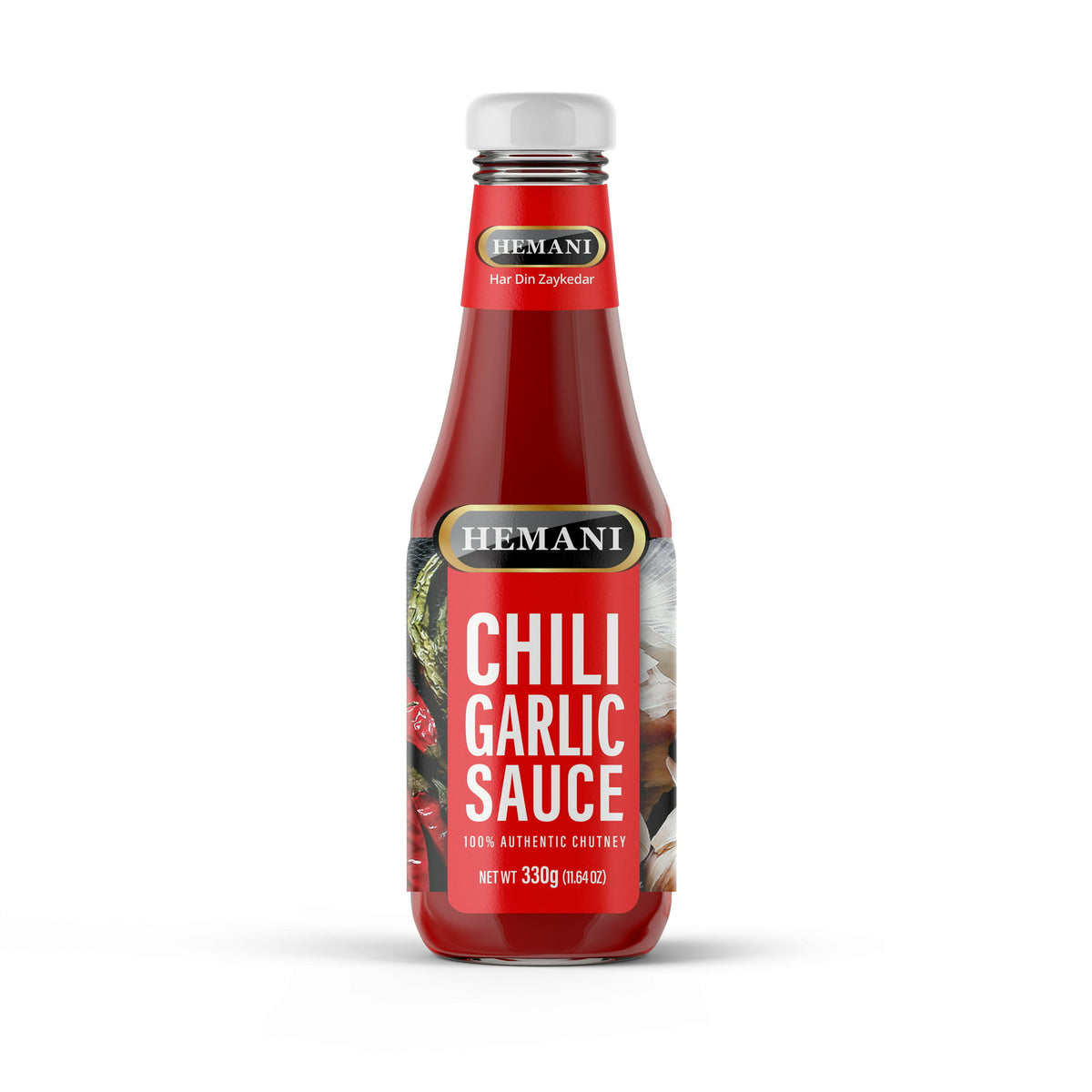 HEMANI Chili Garlic Sauce 11.6 OZ (330g) Chutney - Ready To Use - Delicious dipping sauce - Great for Chicken Wings, Pizza, Marinades, Fries, Veggies