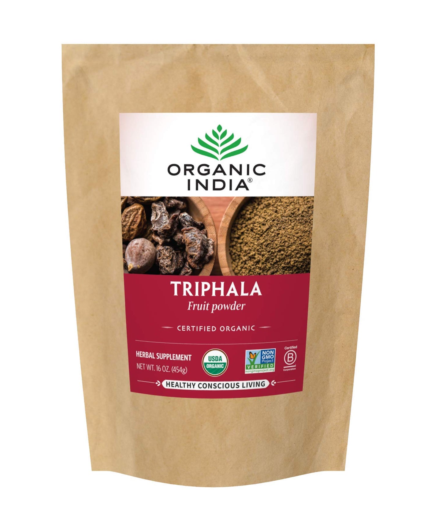 ORGANIC INDIA Triphala Herbal Supplement Powder 1lb Bag