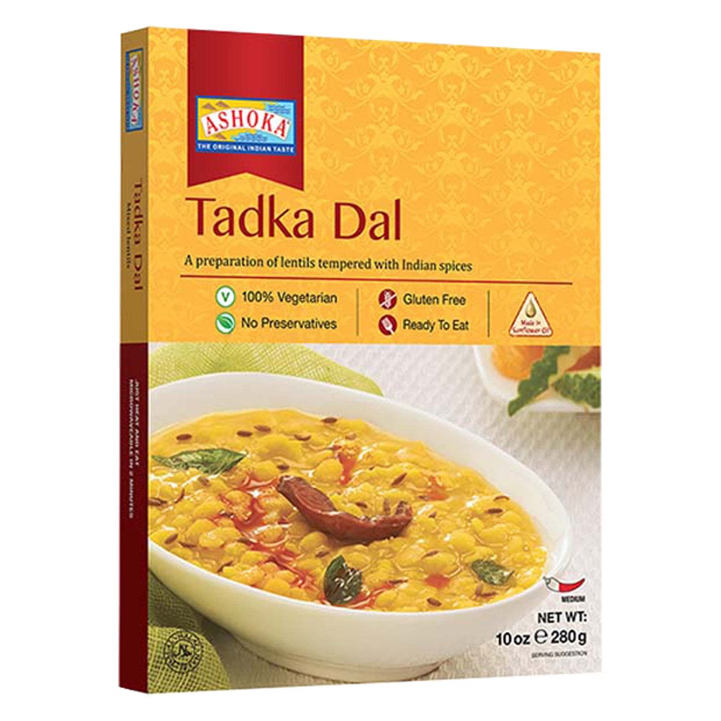 Ashoka 1932, Heat & Serve Vegetarian Lentils, Everyday Dal, All-Natural Indian Dal Tadka, Camping Friendly Food, Great for the Outdoors, Gluten-Free & with No Preservatives, Pack of 1
