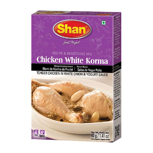 Shan Chicken White Korma Masala and Seasoning Mix 1.41 oz (40g) - Spice Powder for Tender Chicken in White Onion and Yogurt Sauce