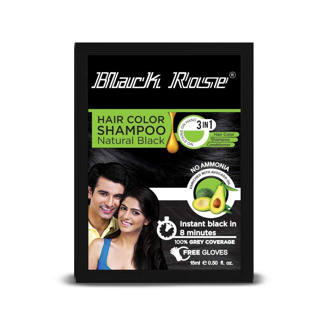 Black Rose Shampoo Hair Color Natural Black.