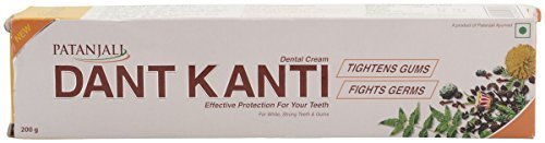 Patanjali Dant Kanti Toothpaste for Healthy Shiny Teeth and Gum All Protection Sensitivity Relief, Plaque Removal, Cavity Protection, Bad Breath Treatment -(Pack of 5 - 200g Each)