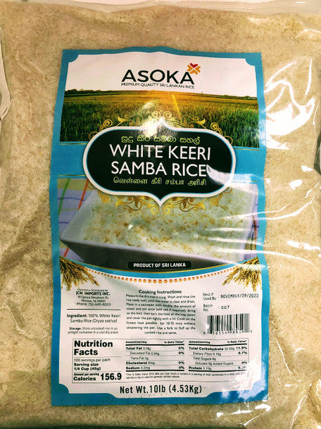 Asoka White Keeri Samba Rice 10 lbs – Mahaekart LLC