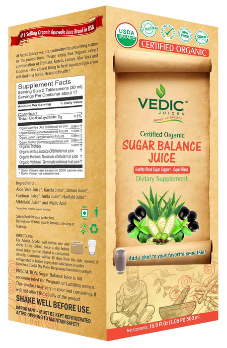 USDA Organic Sugar Balance by Vedic 500 ml