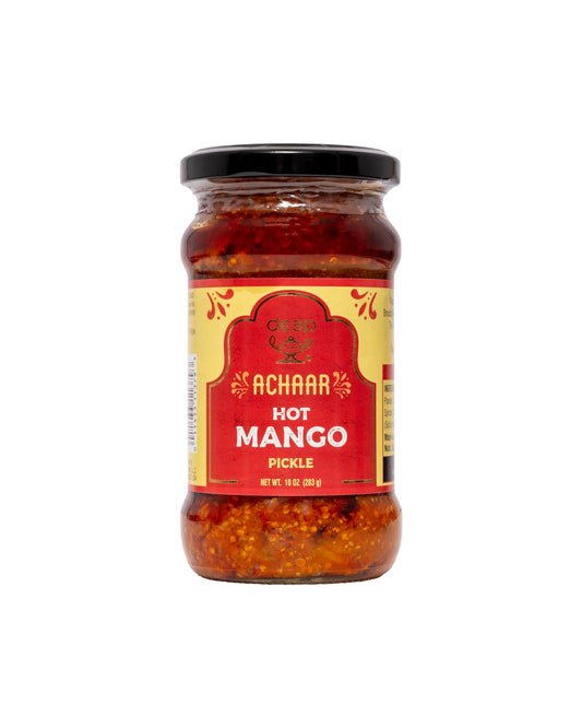 Deep Authentic Indian Spice Mix Blend Hot Mango Pickle - 10 Oz | Ready to Use Rich Aroma and Taste of Achar | Mango, Fenugreek, Mustard, Asafoetida | Vegetarian | No Artificial Colours