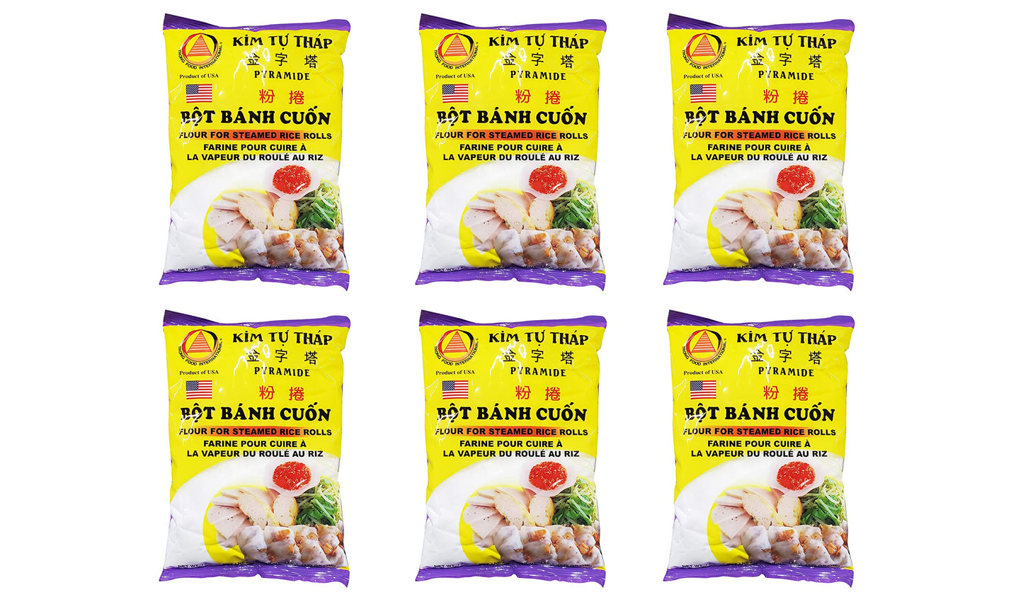 Kim Tu Thap Pyramide Bot Banh Cuon - Flour for Steamed Rice Rolls (6 Pack, Total of 72oz)