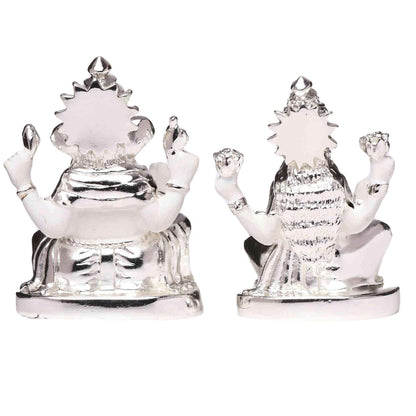 JSM Silver Plated Lakshmi Ganesh Pair