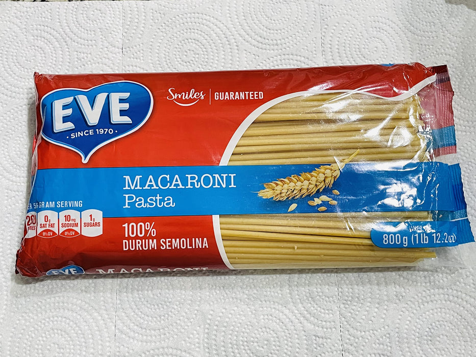 Eve Macaroni Pasta 800g (1lb 12.2oz) from Trinidad & Tobago 100% Darum Semolina