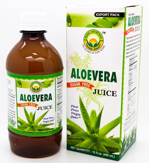 Basic Ayurveda Aloe Vera Sugar Free Juice Herbal Juice 480ml - Mahaekart LLC