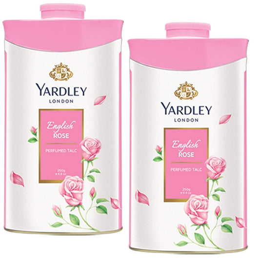 Yardley London Perfumed Fresh Floral Fragrances Locked in a fine & Silky Talcum Powder (Yardley English Roses Perfumed Talc - 250gm, Pack of 2)