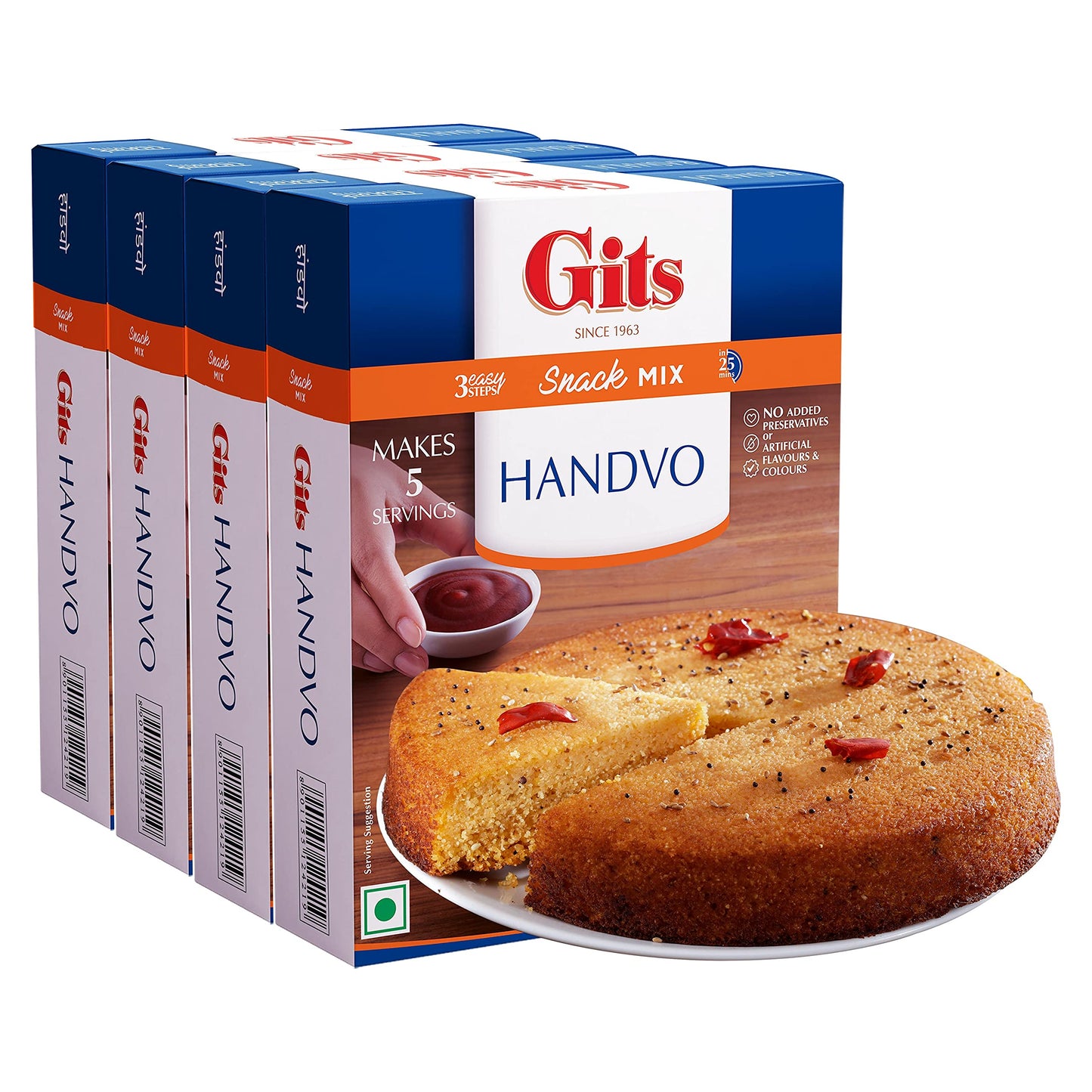 Gits Instant Handvo Snack Mix, 800g (Pack of 4 X 200g Each)