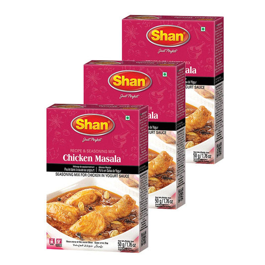 Shan - Chicken Masala Seasoning Mix (50g) - Seasoning Packets for Chicken in Yogurt Sauce (Pack of 3)