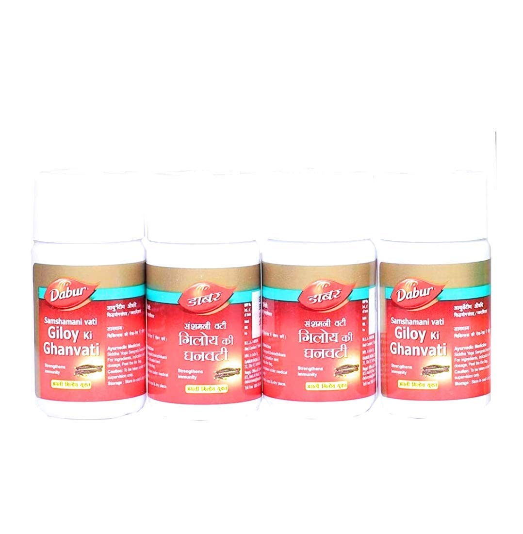 Dabur Samshamani Vati(Giloy Ki Ghanvati) 40 Tablets Pack Of Four(4)