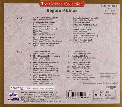 The Golden Collection : Begum Akhtar (A Set of 2 Music CD's) [Audio CD] Begum Akhtar