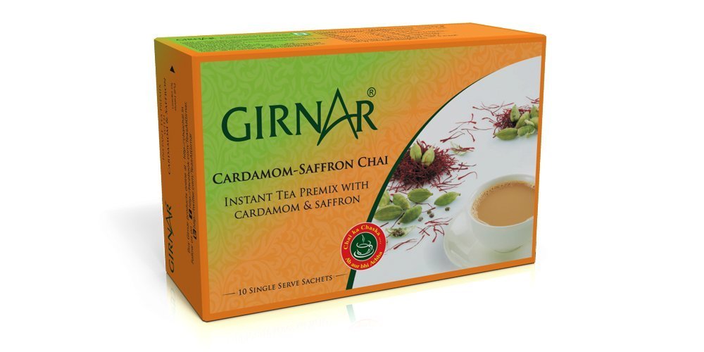 GIRNAR CARDAMOM SAFFRON CHAI ( TEA ) 10 SACHETS