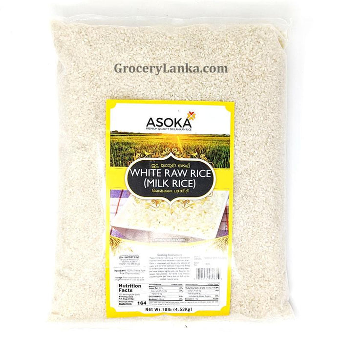 Asoka White Raw Rice / Milk Rice 10 lbs