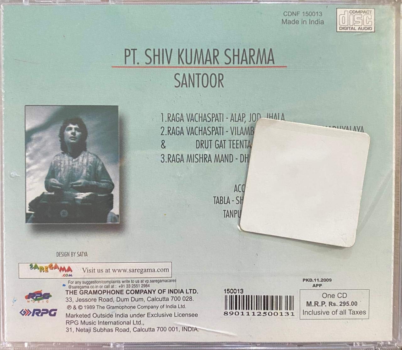 PT SHIV KUMAR SANTOOR [Audio CD] PT SHIV KUMAR