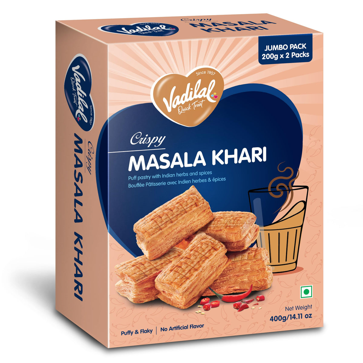 Masala Khari (Puff Pastry with Indian Herbs & Spices)