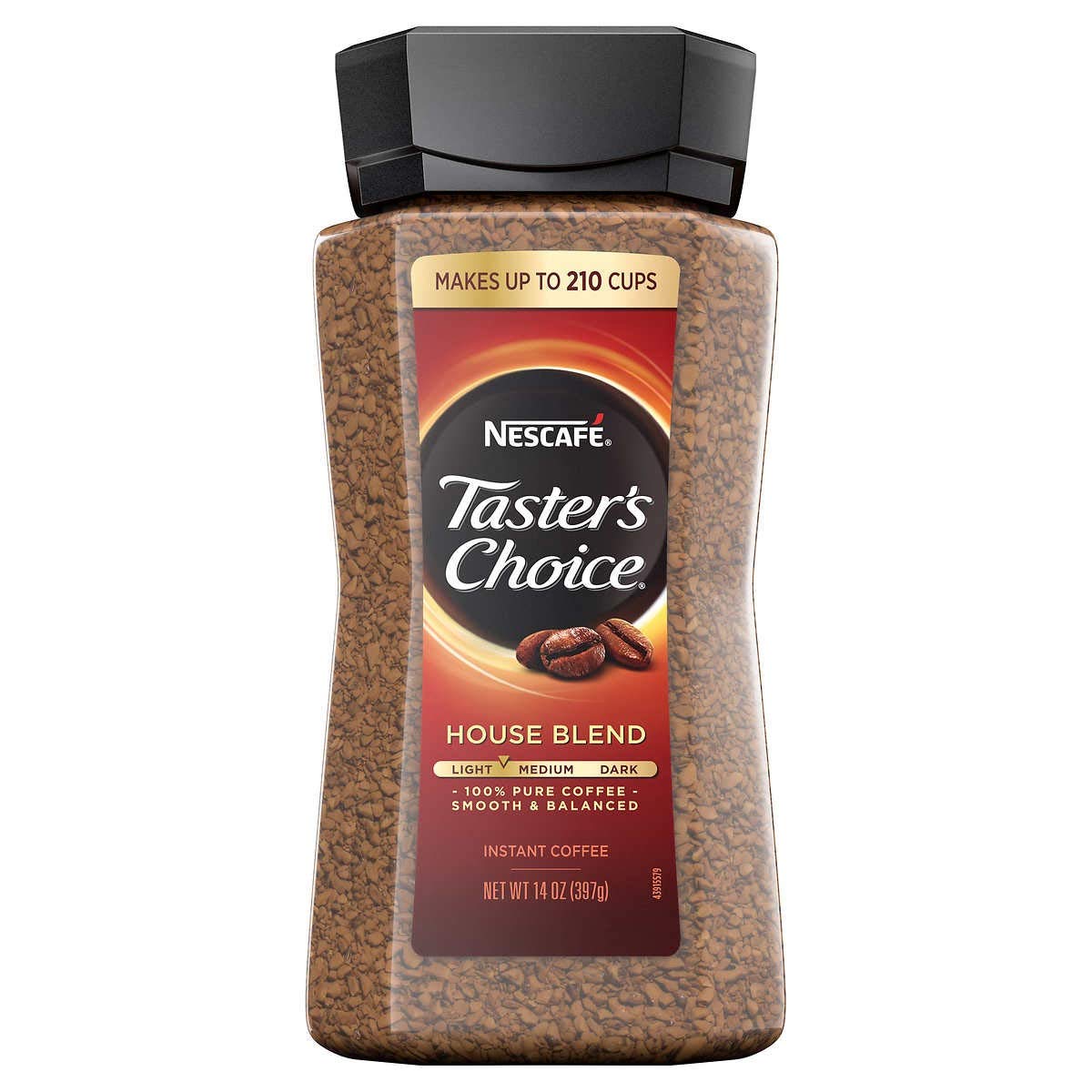 Nescaf Tasters Choice Lt Med House Blend  Instant Coffee 14 Oz