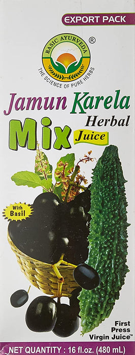 Basic Ayurveda Jamun Karela Mix Herbal Juice 480ml - Mahaekart LLC