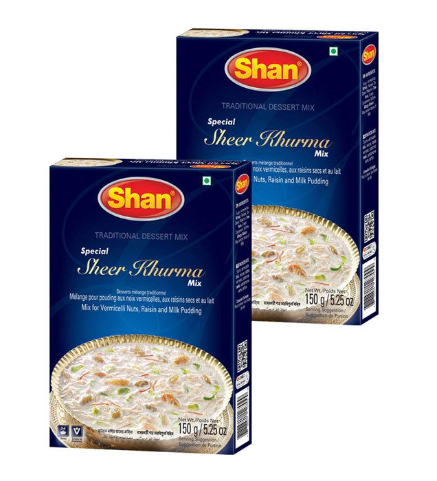 Shan Special Sheer Khurma Traditional Dessert Mix 5.29 oz (150g) - Powder for Vermicelli, Nuts, Raisin and Milk Pudding - Suitable for Vegetarians - Airtight Bag in a Box (Pack of 2)