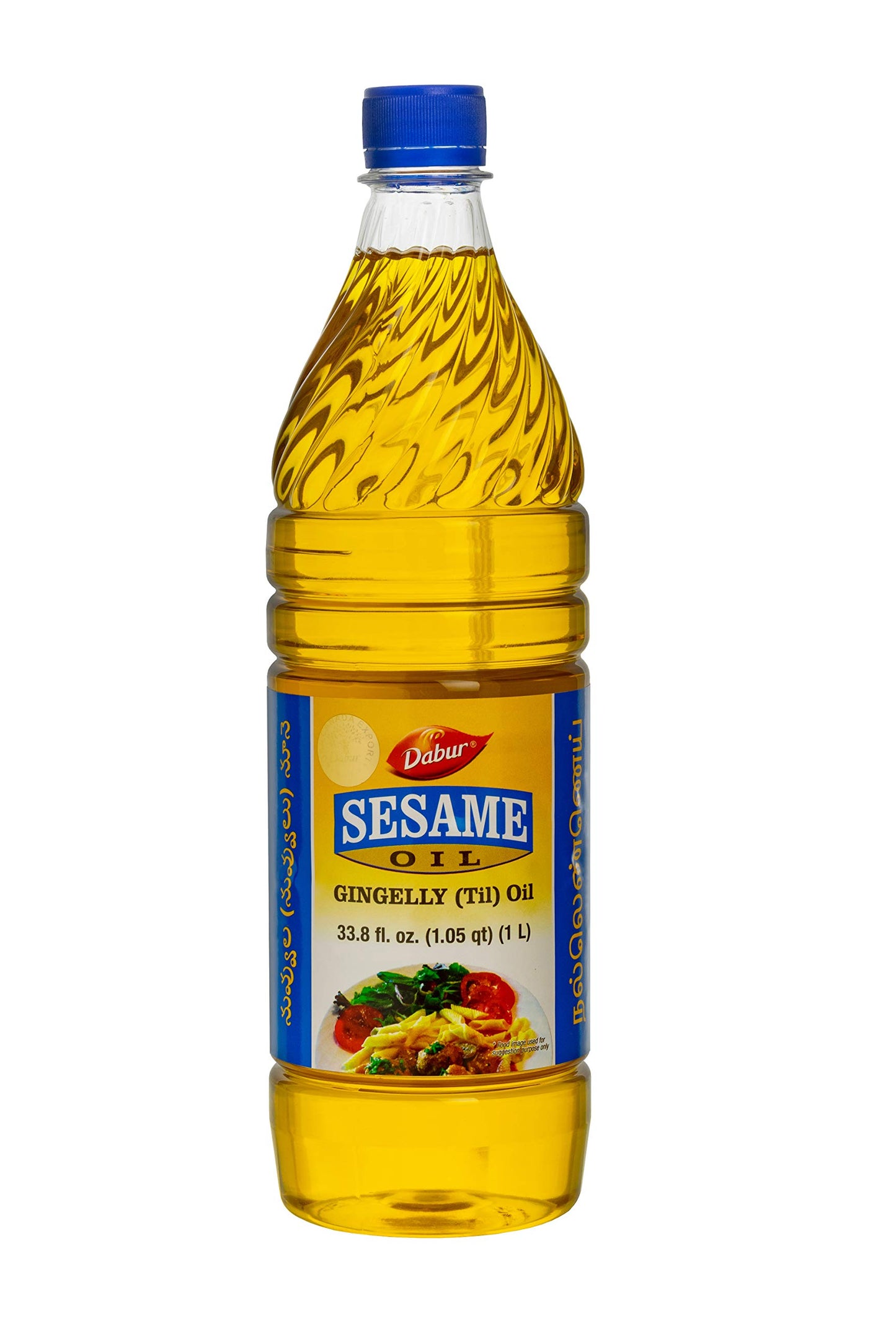 Dabur Sesame Oil for Vegan Cooking, Natural Extract of Sesame Seed, Edible Vegetable Oil for Flavoring Enhancement, Oriental Cooking, Grilling, Baking, Sauting, Roasting and Healthy Frying, (1 Ltr.)