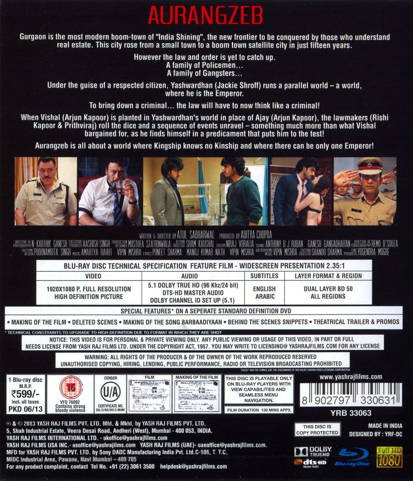 Aurangzeb (Hindi Movie / Bollywood Film / Indian Cinema Blu Ray) [Blu-ray]