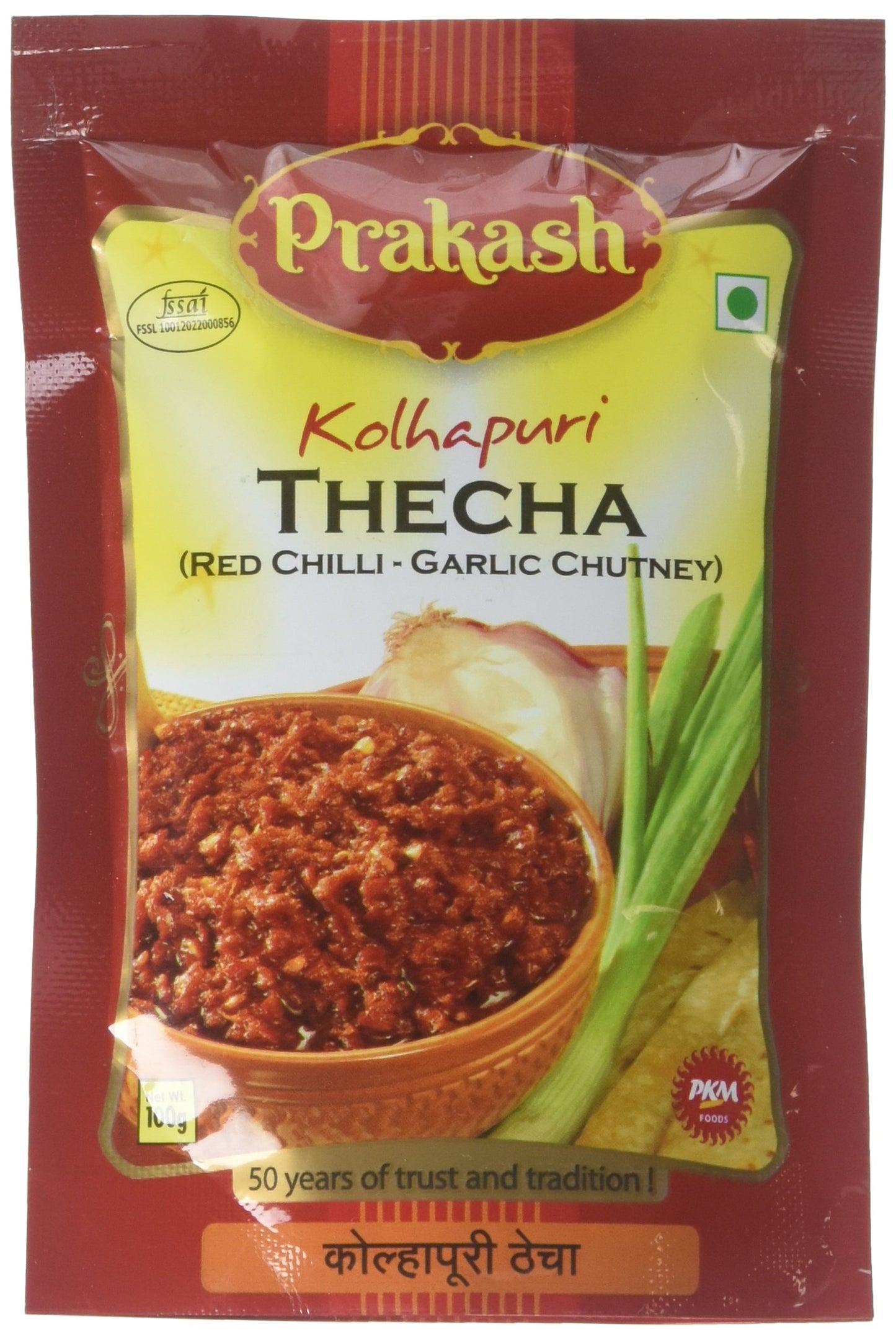 Prakash, Kolhapuri Thecha (Red Chilli- Garlic Chutney), 100 Grams(gm)