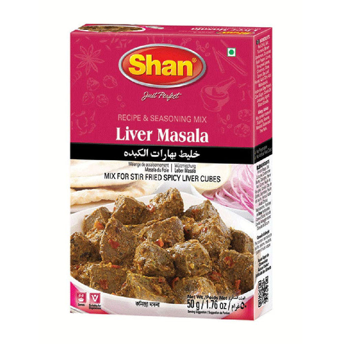 Shan Liver Curry Recipe and Seasoning Mix 1.76 oz (50g) - Spice Powder for Stir Fried Spicy Liver Cubes - Suitable for Vegetarians - Airtight Bag in a Box