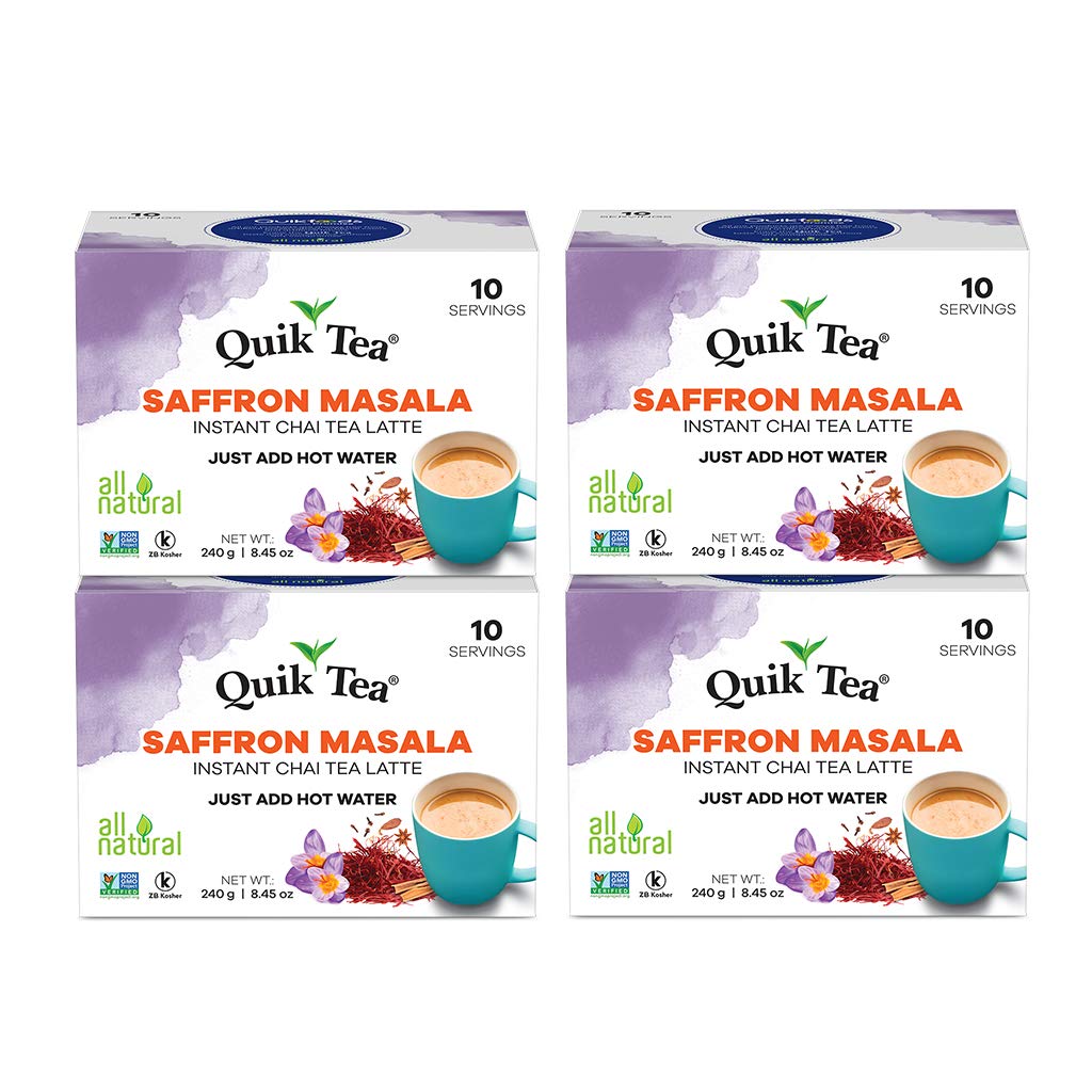 QuikTea Tea Latte Saffron Masala Chai, 33.8 Oz - Indian Tea