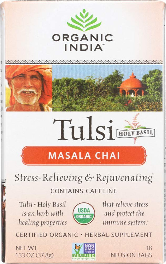 Tulsi Masala Chai- Organic India 18 infusion bags - Food / Masala / Dal