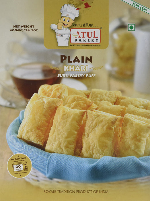 Atul Bakery, Khari Surti Pastry Puff, 400 Grams(gm)