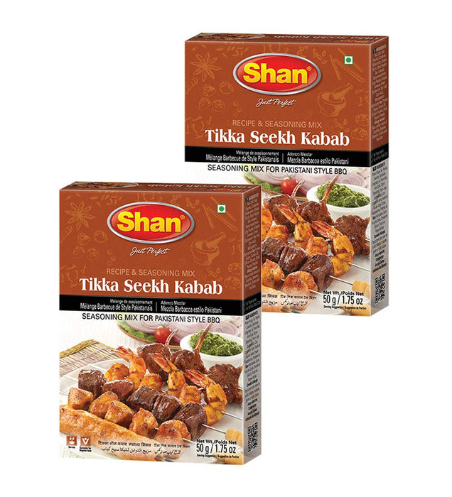 Shan - Tikka Seekh Kabab Seasoning Mix (50g) - Spice Packets for Pakistani Style BBQ (Pack of 2)