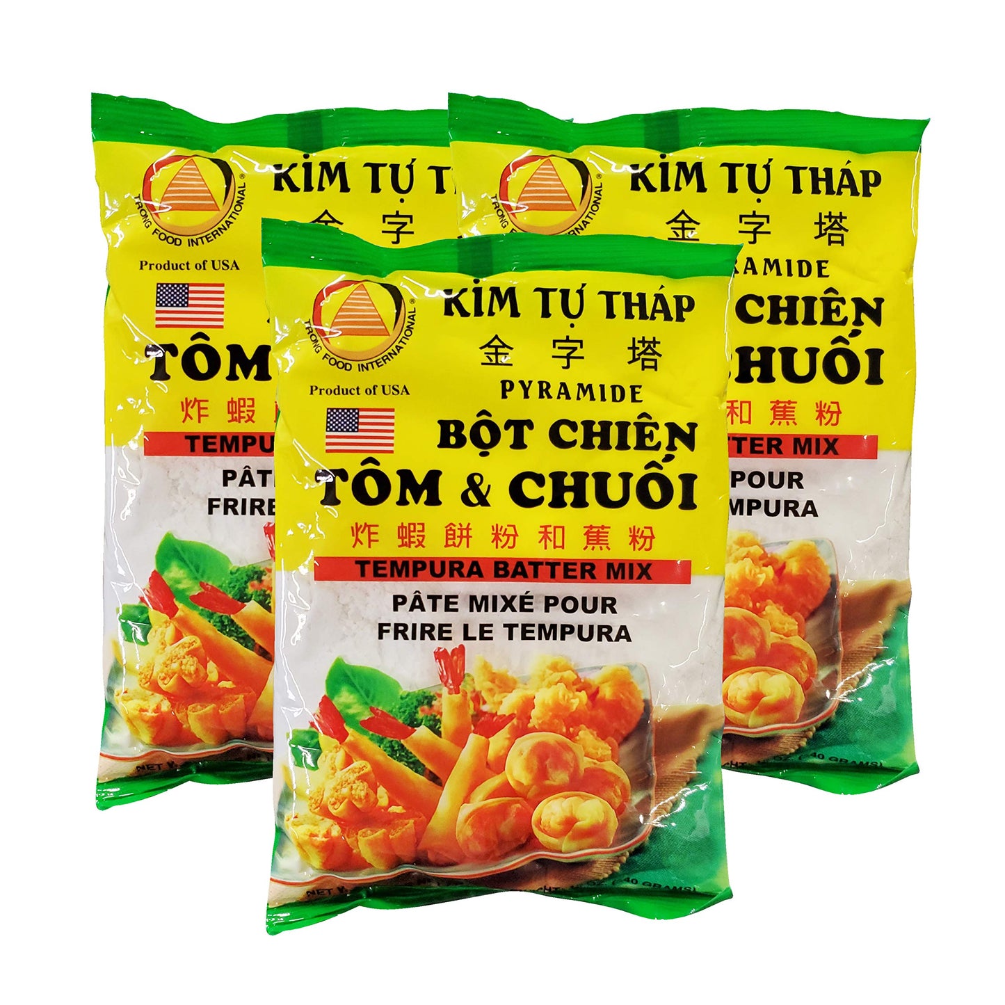 Kim Tu Thap Pyramide Bot Chien Tom & Chuoi - Tempura Batter Mix (3 Pack, Total of 36oz)