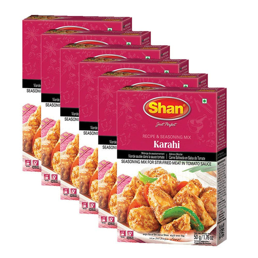 Shan - Karahi Seasoning Mix (50g) - Spice Packets for Karahi Masala (Pack of 6)