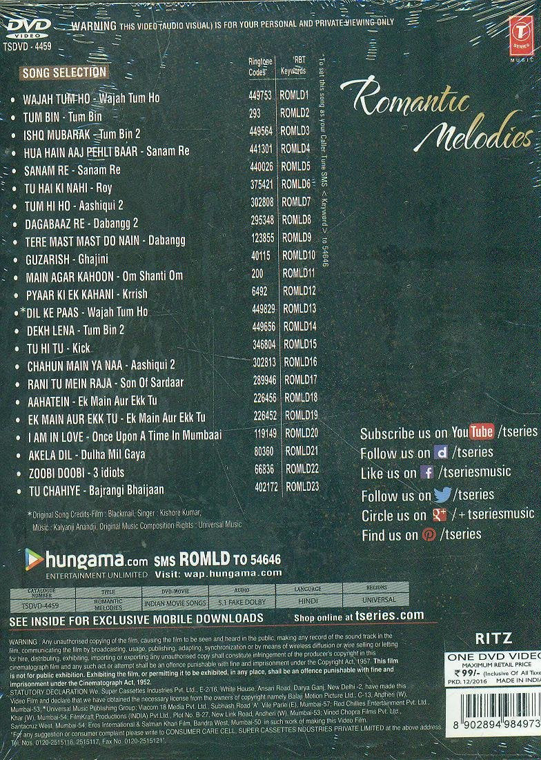 ROMANTIC MELODIES (SONGS DVD) [DVD Audio]