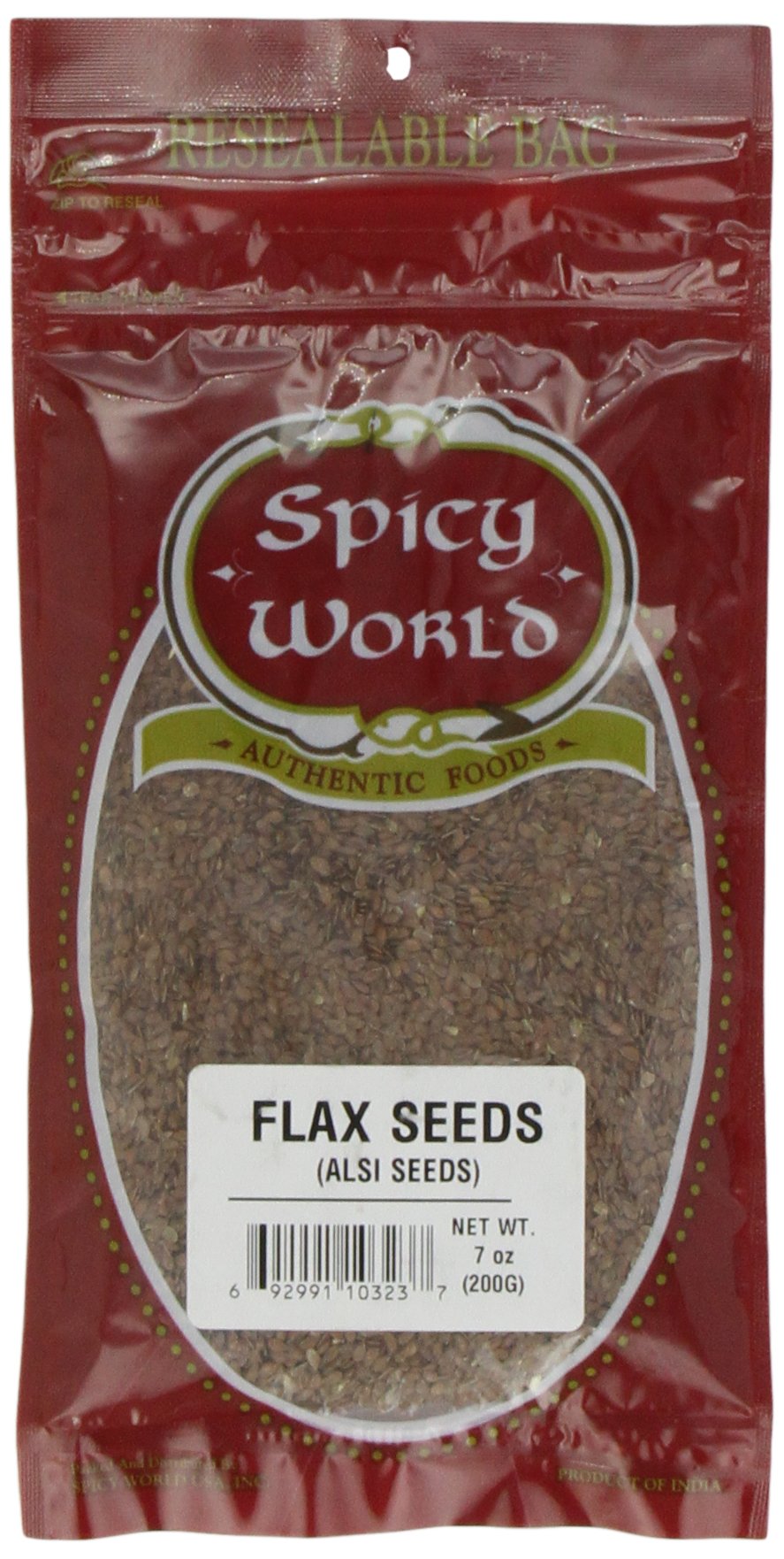 Spicy World Flax Seeds, 7 Ounce Pouch