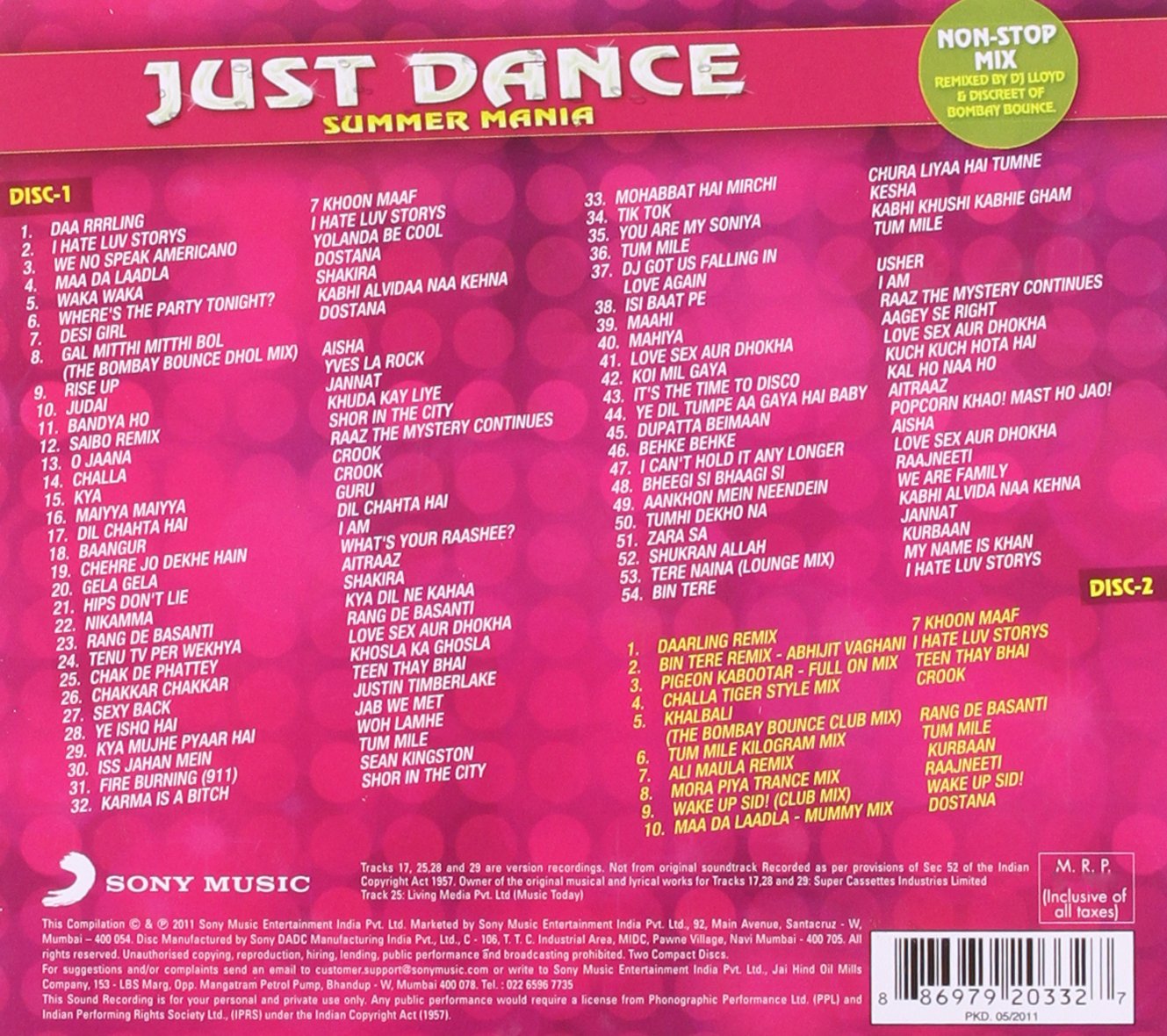 Just Dance Summer Mania Bollywood CD [Audio CD] Various