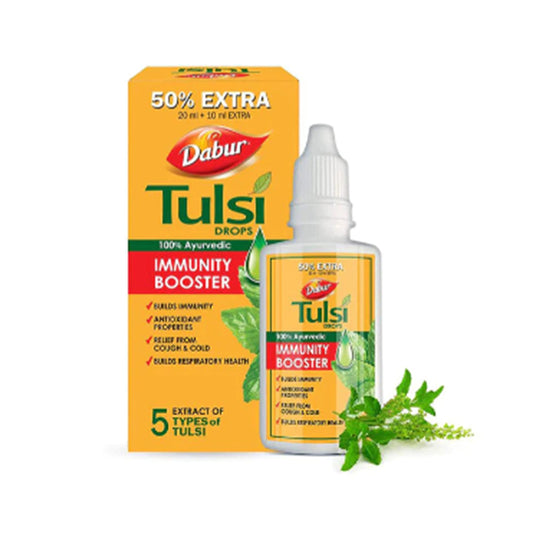 Dabur Ayurvedic Tulsi( Basil) Drops 30ml | Builds Immunity, Antioxidant, Cold