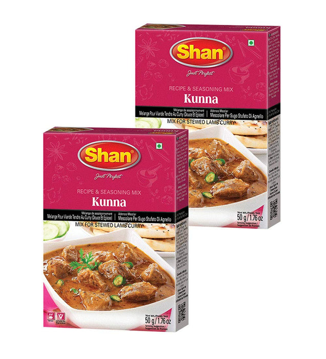 Shan Kunna Recipe and Seasoning Mix 1.76 oz (50g) - Spice Powder for Traditional Velvety Stewed Curry - Suitable for Vegetarians - Airtight Bag in a Box (Pack of 2)