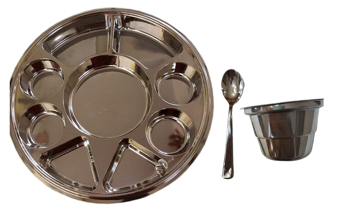 Steel thali with online compartments