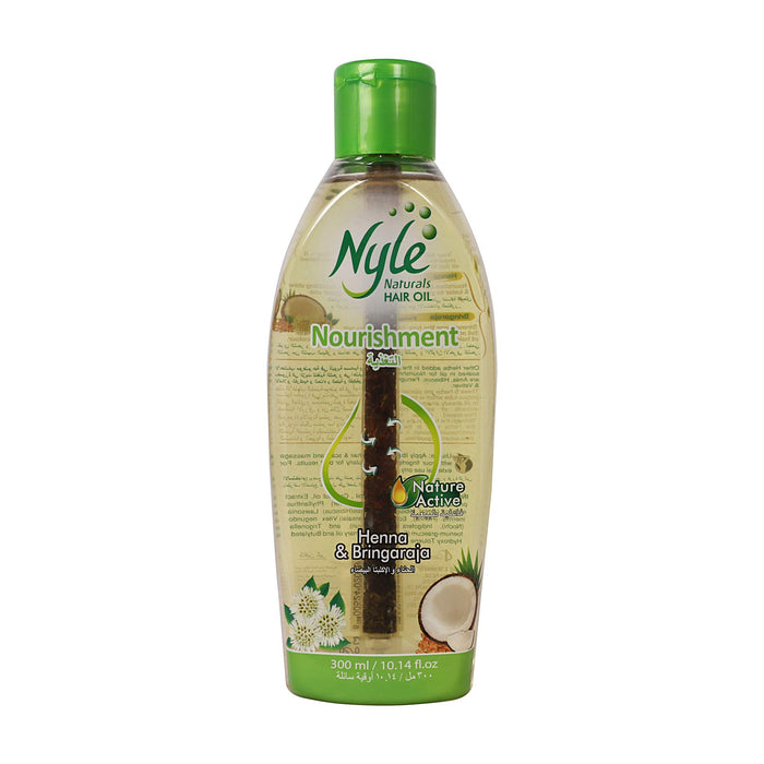 Nyle Nourishment Hair Oil with goodness of natural extracts of Coconut, Henna and Bringaraja (300ml)(10.14 fluid ounces)