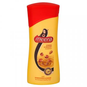 Meera Strong And Healthy Shampoo With Kunkudukai And Badam (Sapindus And Almond) To Reduce Hairfall 340 Ml