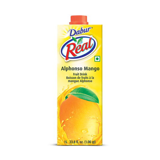 Dabur Real Alphonso Mango Fruit (Cocktail/Mocktail) Nectar 1Ltr. [pack of 3]