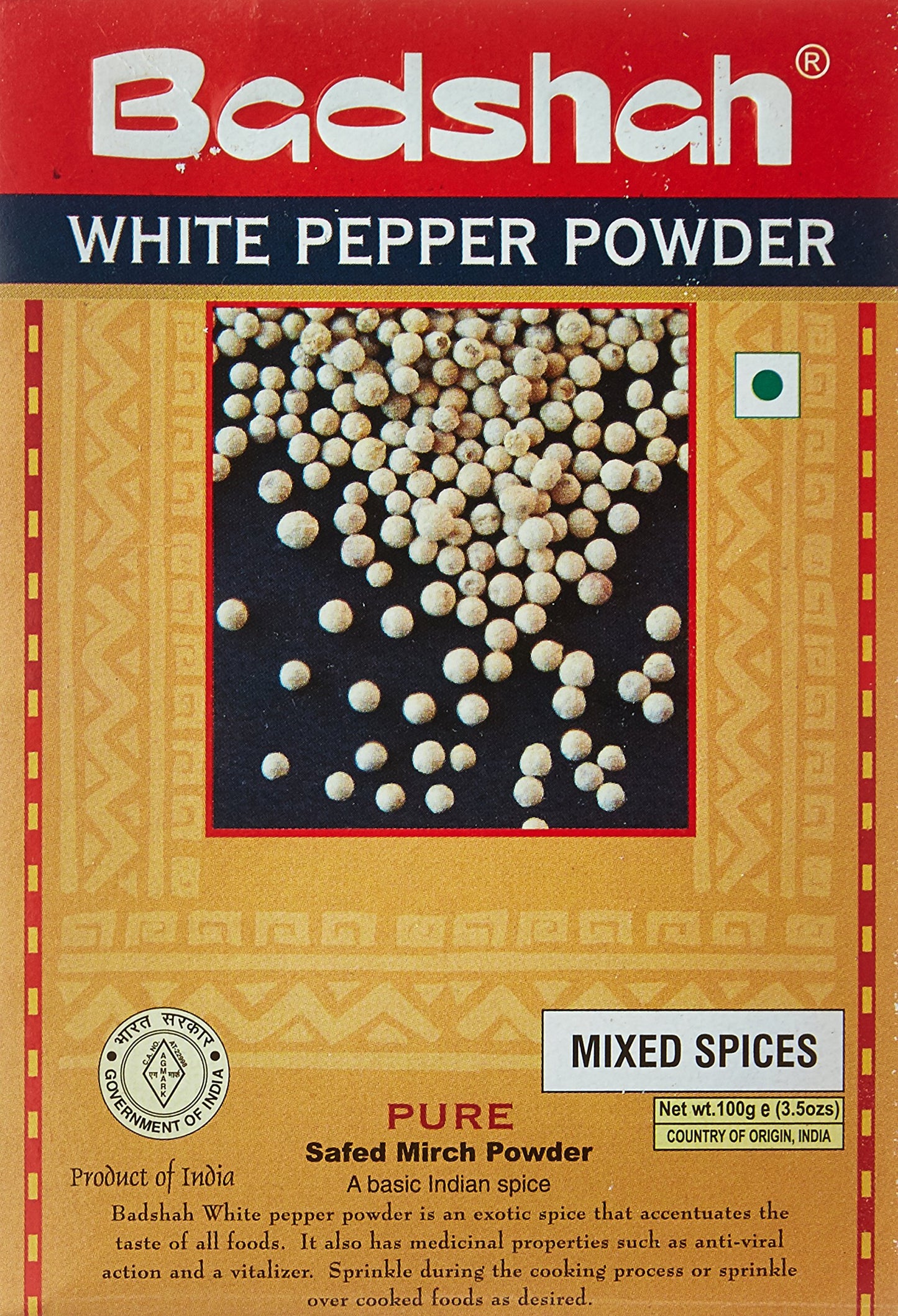 Badshah White Pepper Powder 100 gms