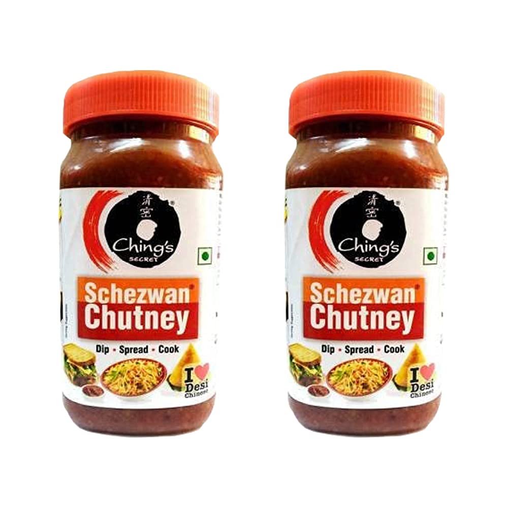 Chings Schezwan Chutney 1kg (Pack of 2) Spreading Chutney Spicy Dip with Starters Makes Your Food Tantalizing and Delicious