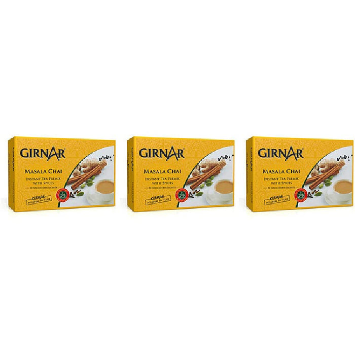 Pack Of 3 - Girnar Instant Masala Chai Milk Tea Sweetened - 220 Gm (7.7Oz)