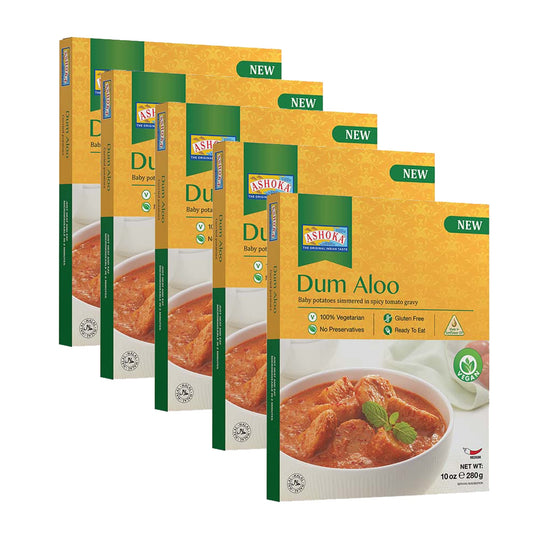 Ashoka Since 1932, All-Natural, Potato Curry, Ready to Eat Traditionally Cooked Indian Food, Heat & Serve Meals, Plant-Based Meals, Gluten-Free, and with No Preservatives, Vegan Pack of 10