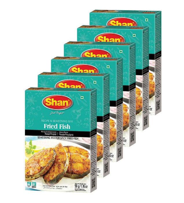 Shan - Fried Fish Seasoning Mix (50g) - Spice Packets for Spicy Fried Fish (Pack of 6)