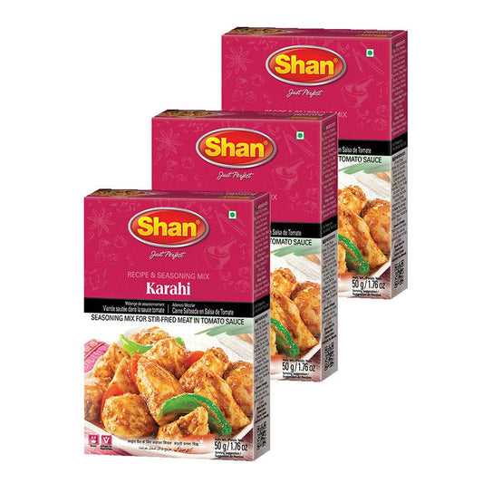 Shan - Karahi Seasoning Mix (50g) - Spice Packets for Karahi Masala (Pack of 3)